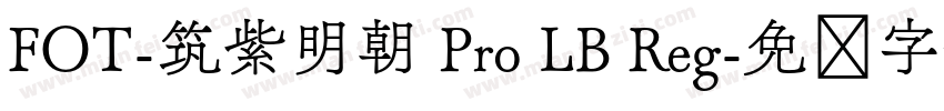 FOT-筑紫明朝 Pro LB Reg字体转换